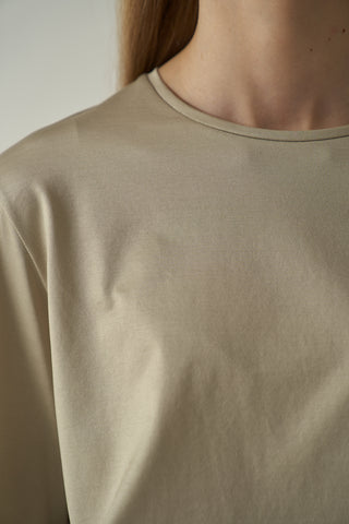 Silket Cotton Long Sleeve T-Shirt - Dust Beige