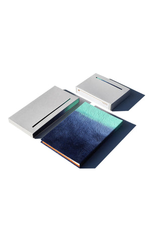 GugimFolio Notebook made from Hanji (Korean Paper) - Navy/Mint